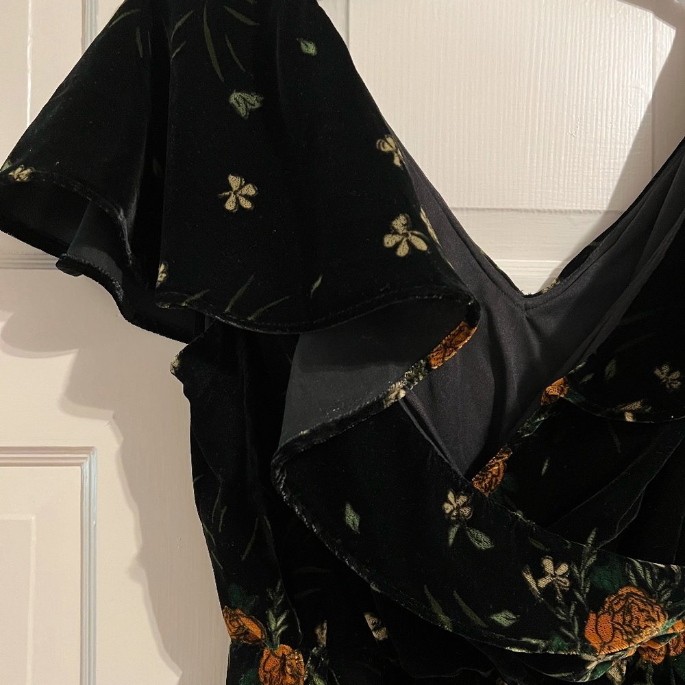 Zara Velvet Floral Dress